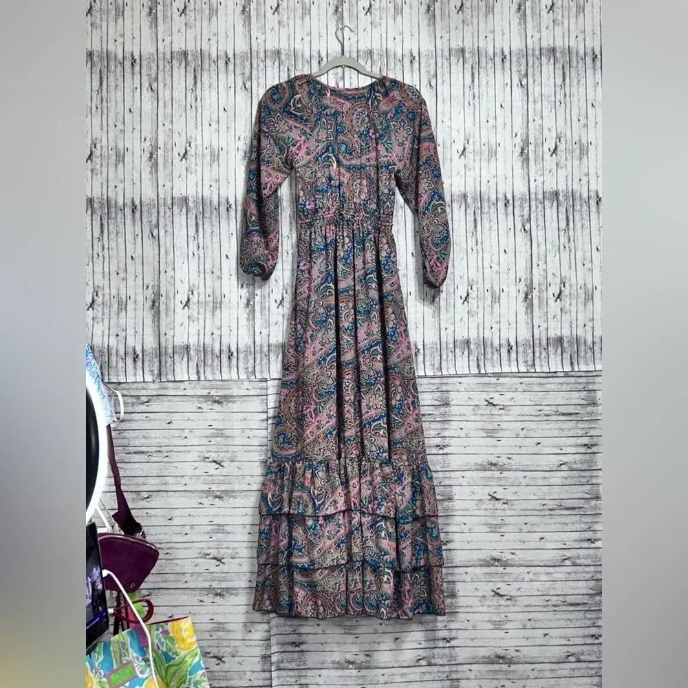 Anthropologie/Boemo Paisley Boho Tiered Maxi Dress - Picture 9 of 9